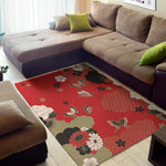Japanese Flower Print Area Rug