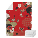 Japanese Flower Print Blanket