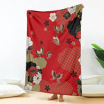Japanese Flower Print Blanket