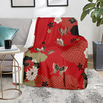 Japanese Flower Print Blanket
