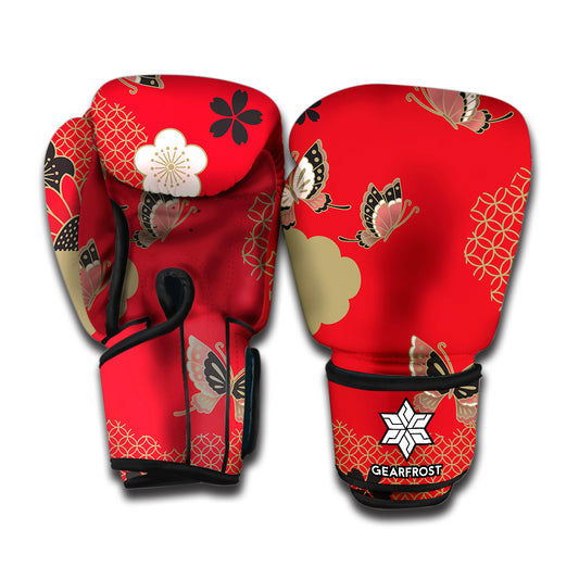 Japanese Flower Print Boxing Gloves