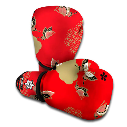 Japanese Flower Print Boxing Gloves