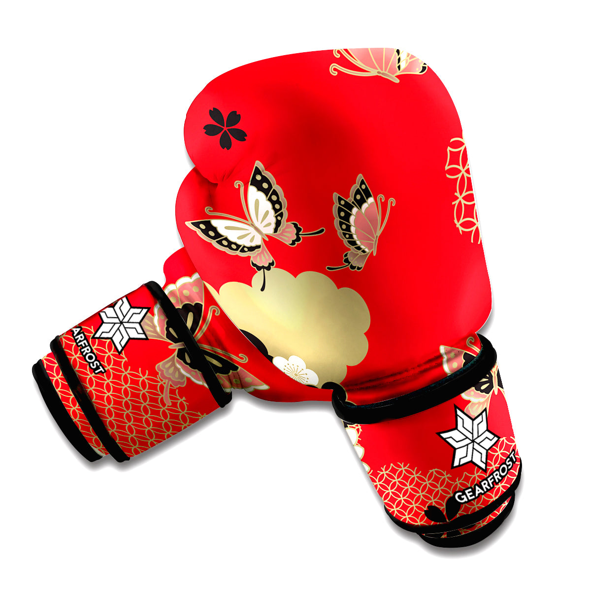 Japanese Flower Print Boxing Gloves