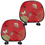 Japanese Flower Print Car Headrest Covers