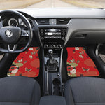 Japanese Flower Print Front and Back Car Floor Mats