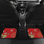Japanese Flower Print Front and Back Car Floor Mats