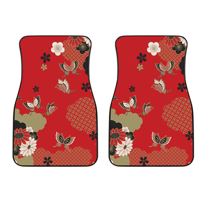 Japanese Flower Print Front Car Floor Mats