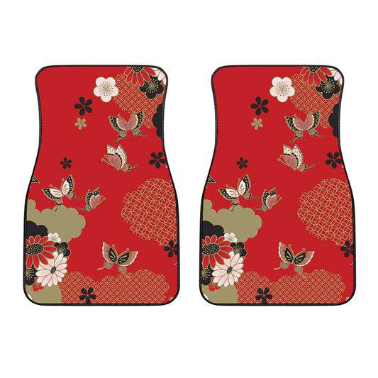 Japanese Flower Print Front Car Floor Mats