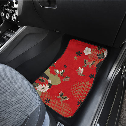 Japanese Flower Print Front Car Floor Mats
