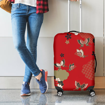 Japanese Flower Print Luggage Cover