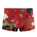 Japanese Flower Print Men's Boxer Briefs