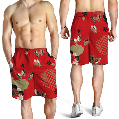 Japanese Flower Print Men's Shorts