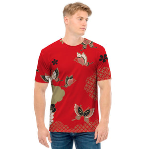 Japanese Flower Print Men's T-Shirt