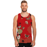 Japanese Flower Print Men's Tank Top