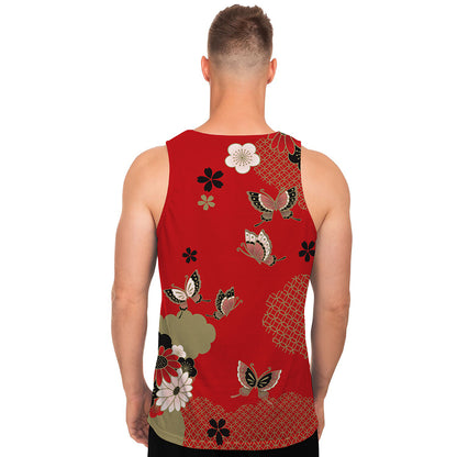 Japanese Flower Print Men's Tank Top