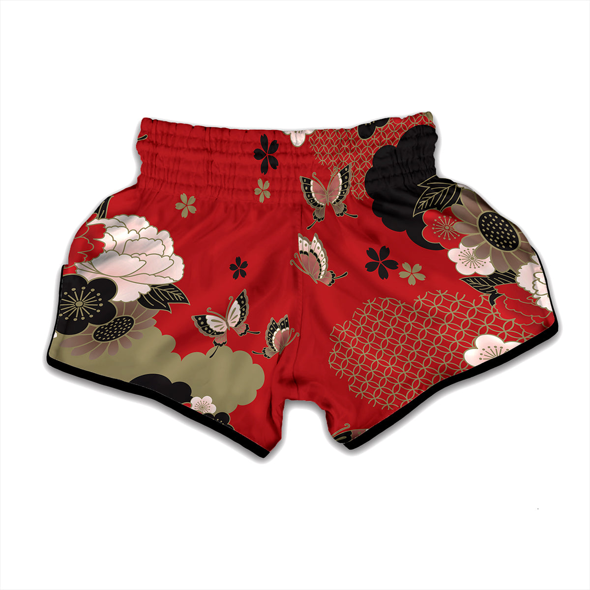 Japanese Flower Print Muay Thai Boxing Shorts