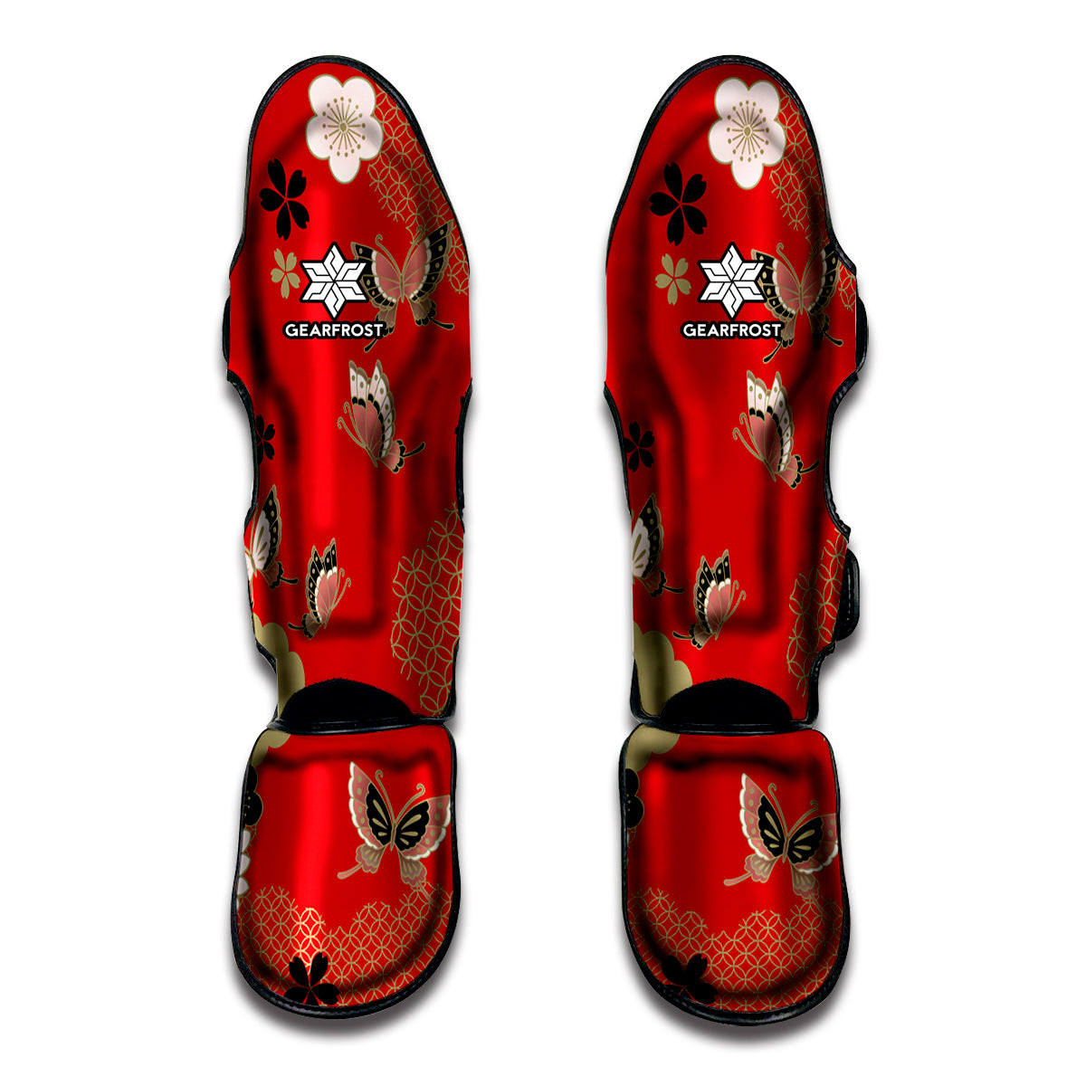 Japanese Flower Print Muay Thai Shin Guard
