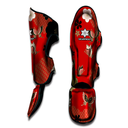 Japanese Flower Print Muay Thai Shin Guard