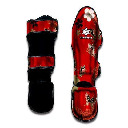 Japanese Flower Print Muay Thai Shin Guard