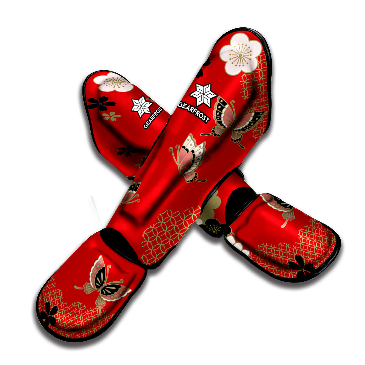 Japanese Flower Print Muay Thai Shin Guard