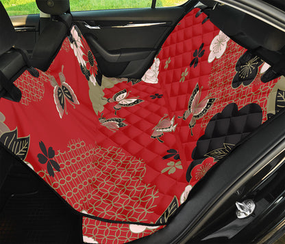 Japanese Flower Print Pet Car Back Seat Cover