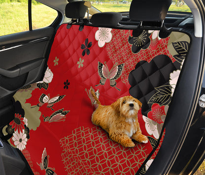 Japanese Flower Print Pet Car Back Seat Cover