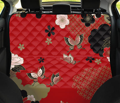 Japanese Flower Print Pet Car Back Seat Cover