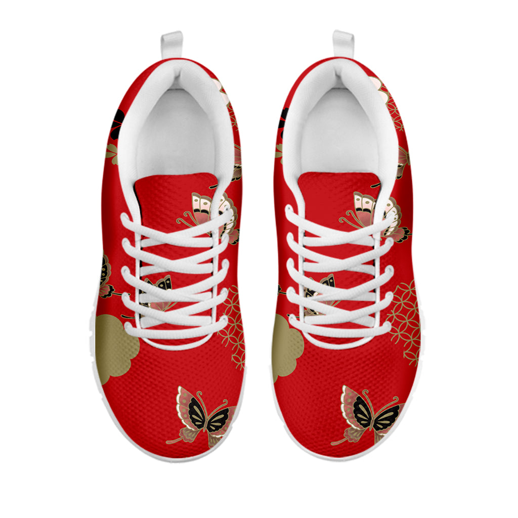 Japanese Flower Print White Sneakers