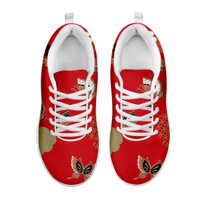 Japanese Flower Print White Sneakers
