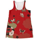 Japanese Flower Print Women's Racerback Tank Top