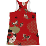 Japanese Flower Print Women's Racerback Tank Top