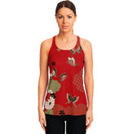 Japanese Flower Print Women's Racerback Tank Top