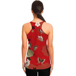 Japanese Flower Print Women's Racerback Tank Top