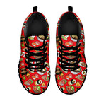 Japanese Food Pattern Print Black Sneakers