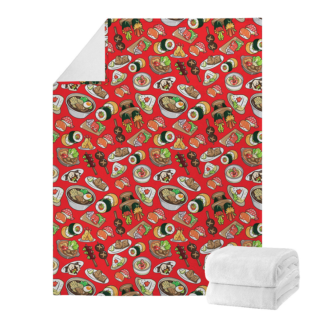 Japanese Food Pattern Print Blanket