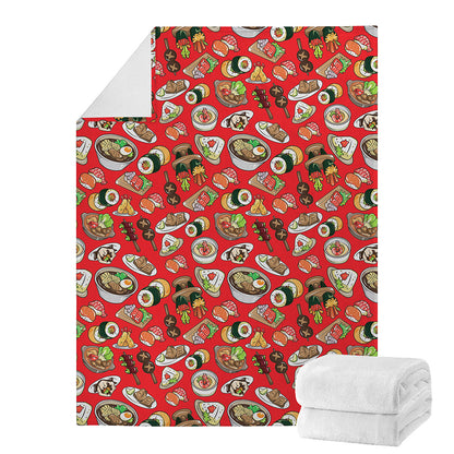 Japanese Food Pattern Print Blanket