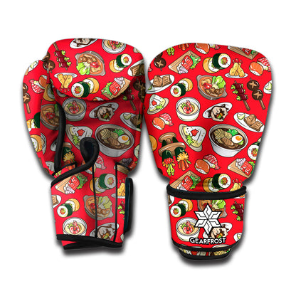 Japanese Food Pattern Print Boxing Gloves