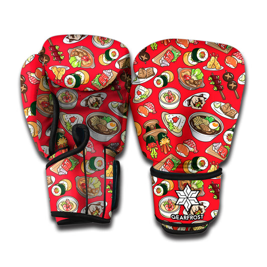 Japanese Food Pattern Print Boxing Gloves