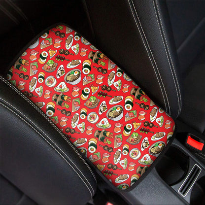Japanese Food Pattern Print Car Center Console Cover