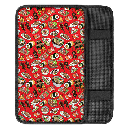 Japanese Food Pattern Print Car Center Console Cover