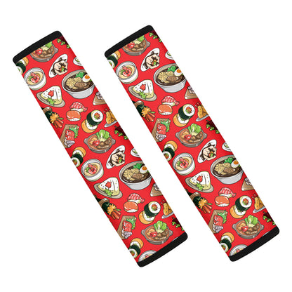 Japanese Food Pattern Print Car Seat Belt Covers