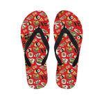 Japanese Food Pattern Print Flip Flops
