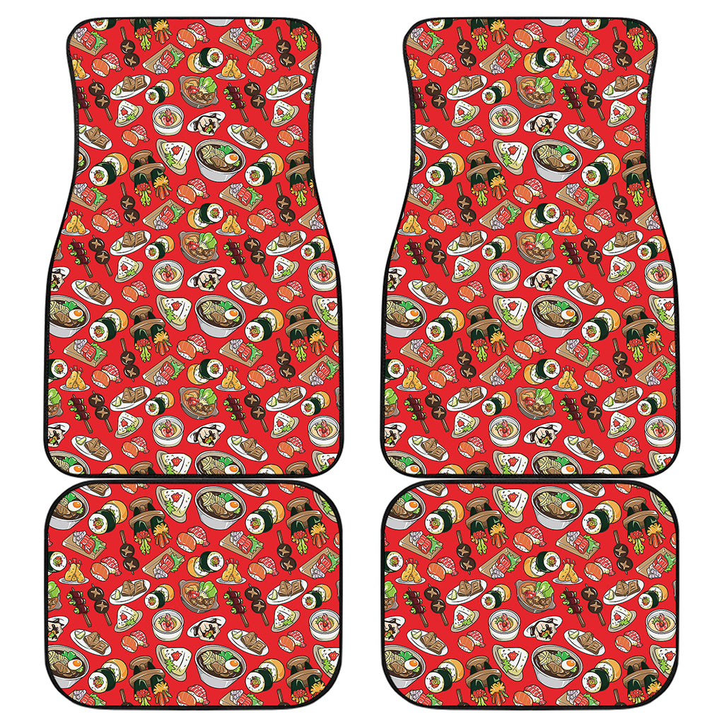 Japanese Food Pattern Print Front and Back Car Floor Mats