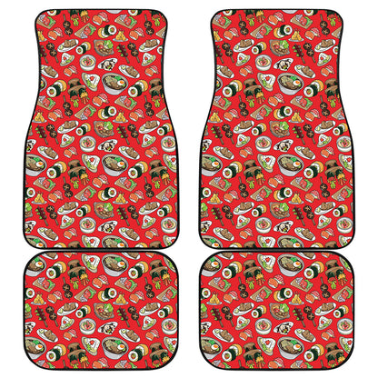 Japanese Food Pattern Print Front and Back Car Floor Mats