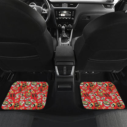 Japanese Food Pattern Print Front and Back Car Floor Mats