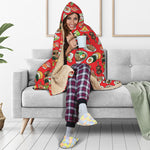 Japanese Food Pattern Print Hooded Blanket