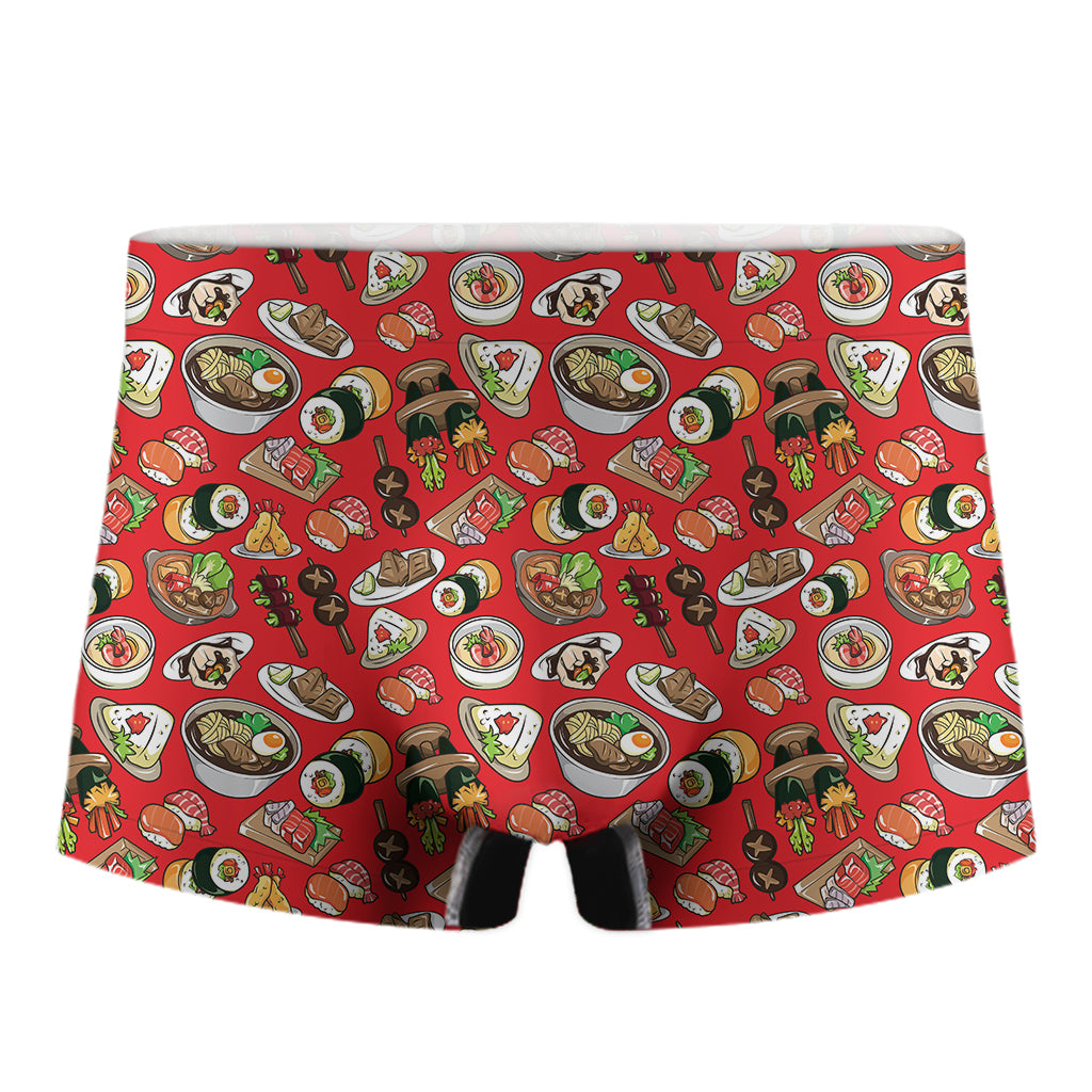 Japanese Food Pattern Print Men's Boxer Briefs