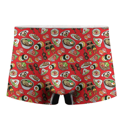Japanese Food Pattern Print Men's Boxer Briefs