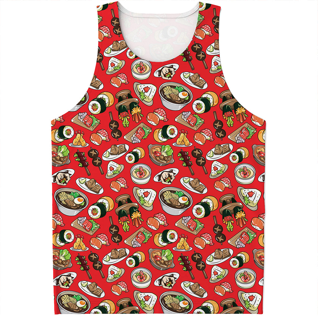 Japanese Food Pattern Print Men's Tank Top