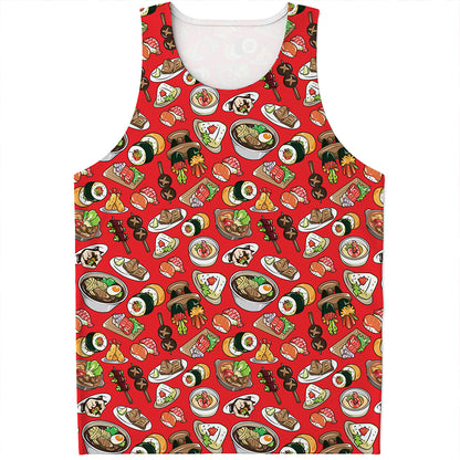 Japanese Food Pattern Print Men's Tank Top